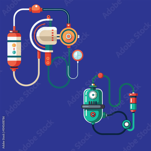 vector illustration of gastroscope medical icons