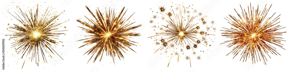 Obraz premium Golden Bursts of Light in Radiating Patterns