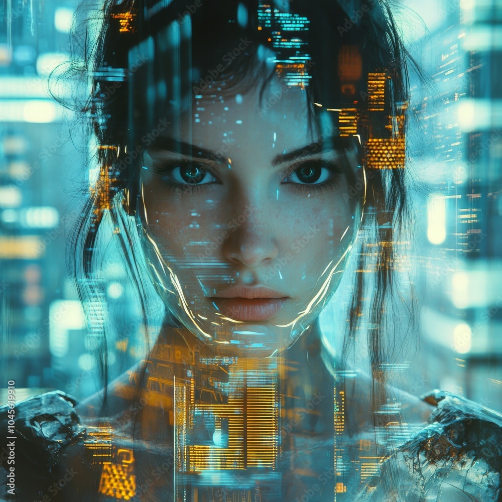 © Zeljko - A cyber punk style young girl in a cyber punk style city.