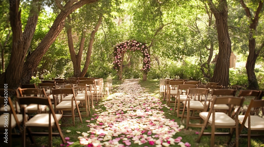 Obraz premium Romantic Garden Wedding Ceremony