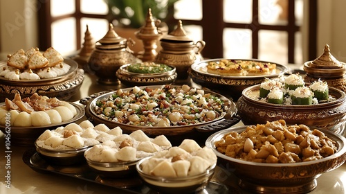 Traditional Diwali Feast with Assorted High-Quality Sweets