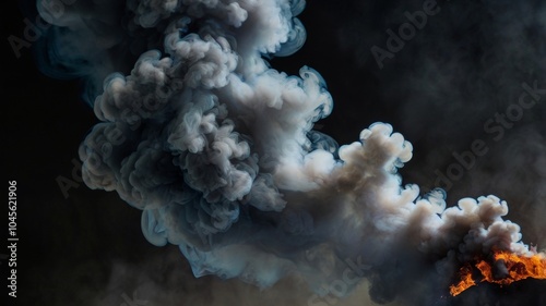 pazhar smoke with fire. fire extinguishing