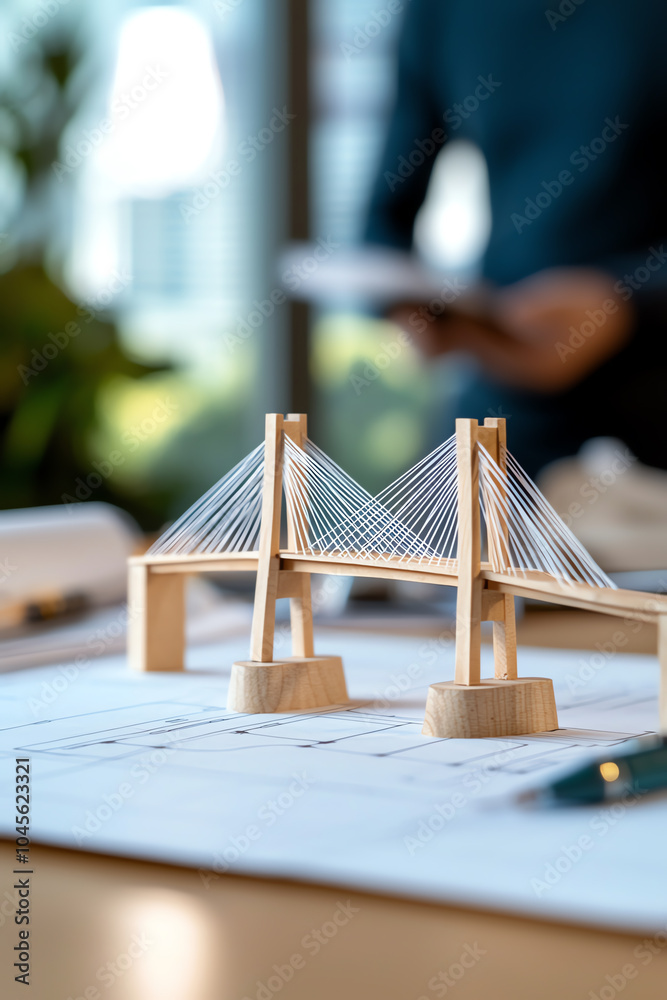 Innovative bridge model a detailed architectural design in progress Innovative bridge model a detailed architectural design in progress