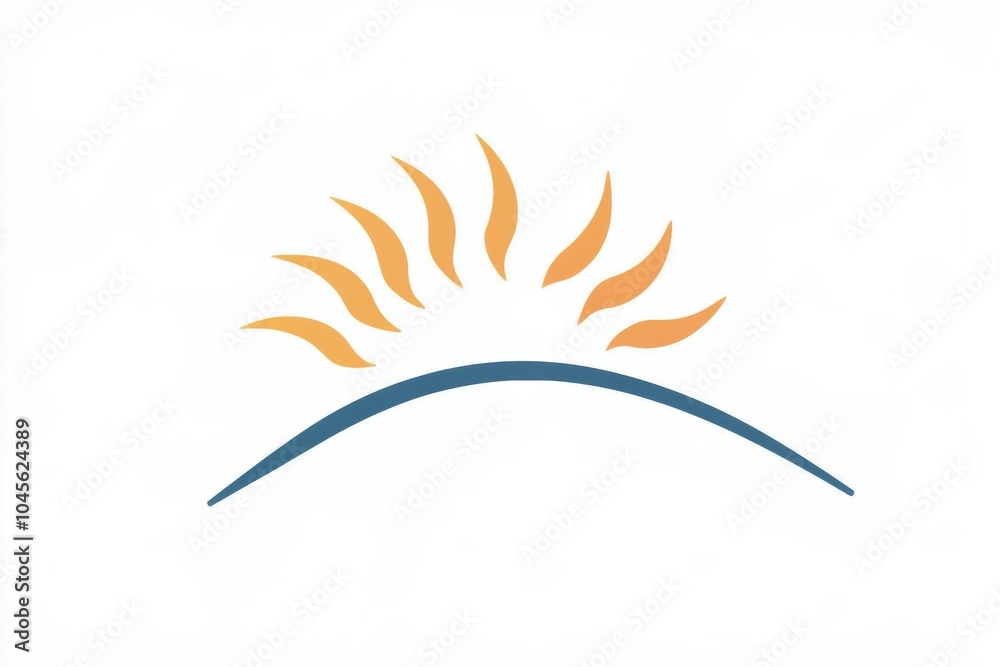 Fototapeta premium Abstract sun ray logo yellow gold with flames or waves