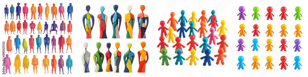 People Icons in Different Colors and Shapes