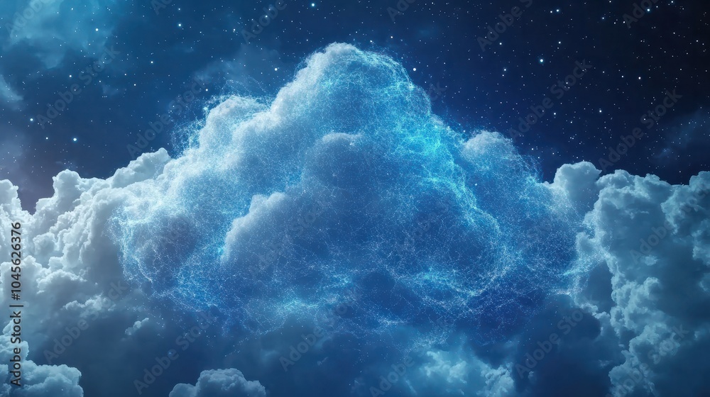 Fototapeta premium Digital Constellation: Business Professionals Harnessing Cloud Technology for Innovation