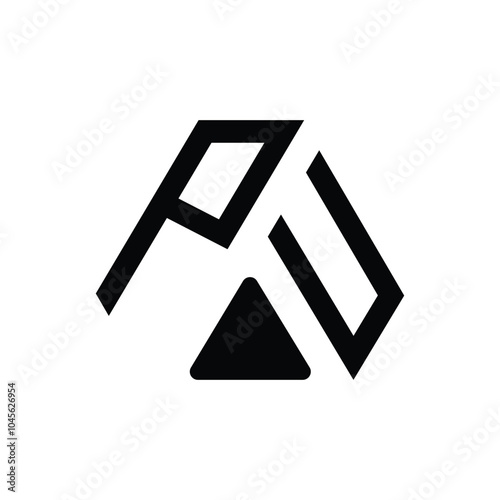 PU letter logo design on Black background. PU creative initials letter logo concept. PU letter design.	