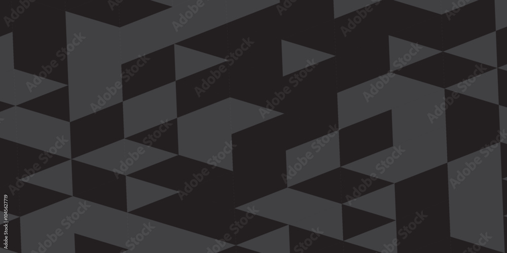 Fototapeta premium Seamless geometric pattern square shapes low polygon backdrop background. Abstract geometric background triangle wallpaper. Black and Gray polygonal background.
