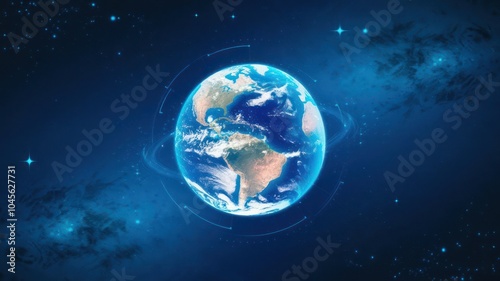 A Vibrant View of Earth From Space Showcasing Its Blue Oceans and Green Continents
