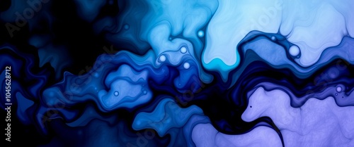 Emerald Sapphire Amethyst: Mysterious Fluid Ink Swirls Abstract Background for Digital Art and Design