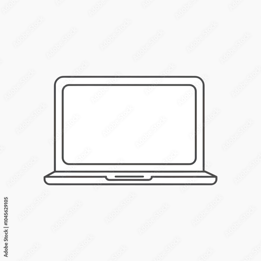 Minimalist laptop outline drawing Minimalist laptop outline drawing