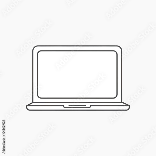 Minimalist laptop outline drawing