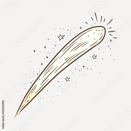 Hand-drawn shooting star illustration