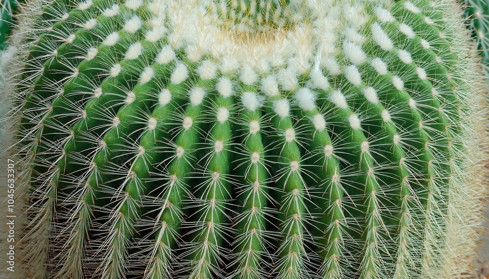 Close-up of Cactus with Intricate White Spines and Symmetrical Green Segments, Ideal for Nature, Botanical Studies, Desert Themes, or Organic Textures in Design Concepts Close-up of Cactus with Intricate White Spines and Symmetrical Green Segments, Ideal for Nature, Botanical Studies, Desert Themes, or Organic Textures in Design Concepts