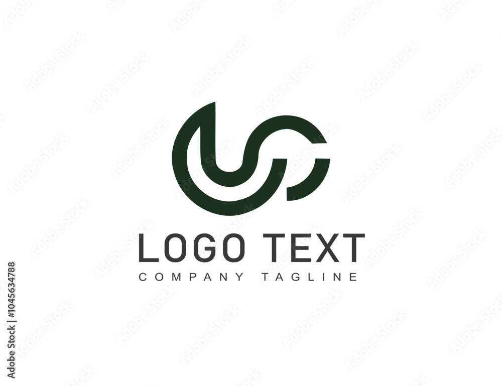 Fototapeta premium Abstract s logo design in line art style concept