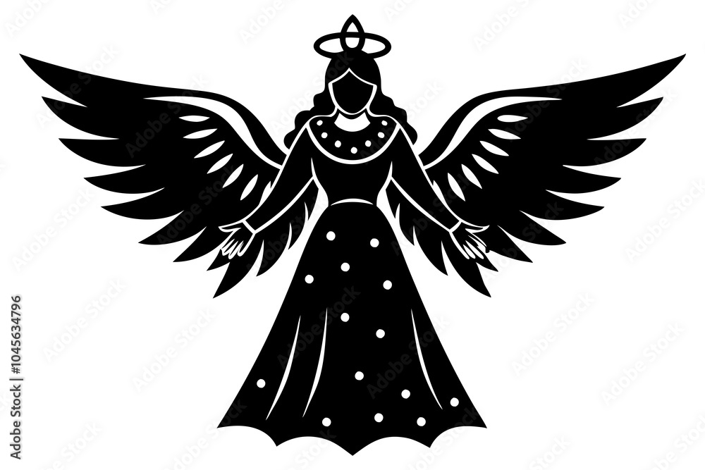 Fototapeta premium Angel Christmas decoration vector art illustration 