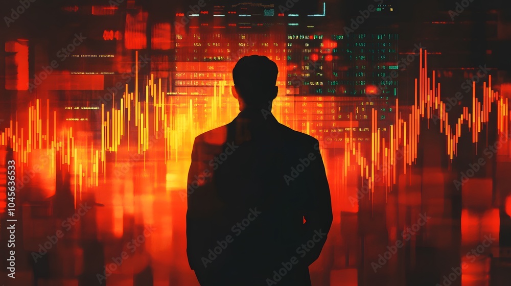 Business Trader Analyzing Market Data Exposure Business Trader Analyzing Market Data Exposure