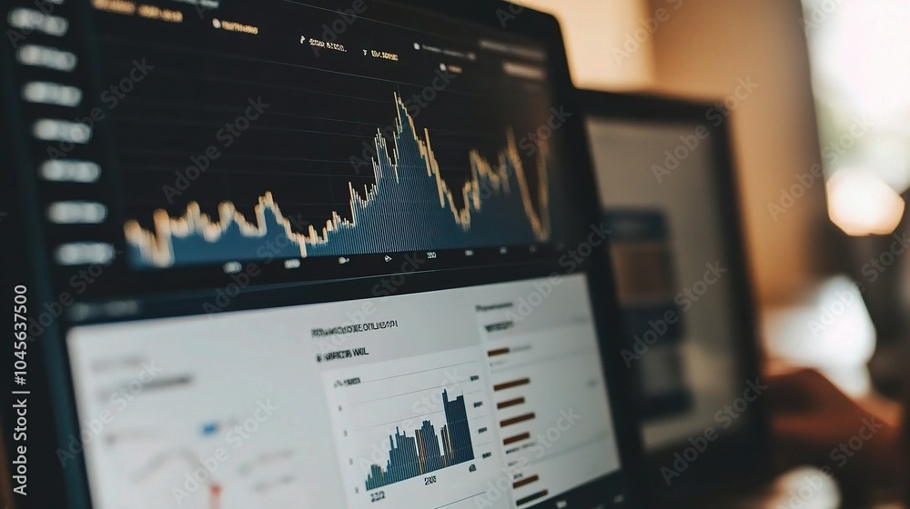 Business Data Visualization on Computer Screen Business Data Visualization on Computer Screen