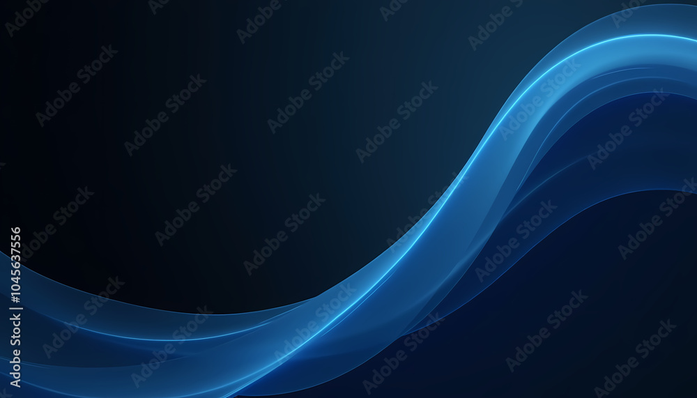 Obraz premium Abstract wave or lines with a gradient of blue on a dark background, wallpaper, perfect for sleek and modern visuals.