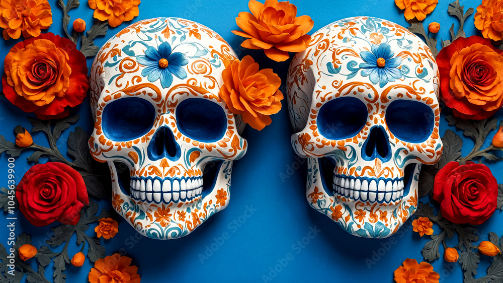 Festive Mexico's Day of the Dead Banner Vibrant Cultural Art suitable for business background, posters, wallpapers, banners, greeting cards, and advertising for business entities or brands. Festive Mexico's Day of the Dead Banner Vibrant Cultural Art suitable for business background, posters, wallpapers, banners, greeting cards, and advertising for business entities or brands.