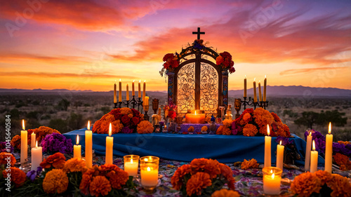 Festive Mexico's Day of the Dead Banner Vibrant Cultural Art suitable for business background, posters, wallpapers, banners, greeting cards, and advertising for business entities or brands.