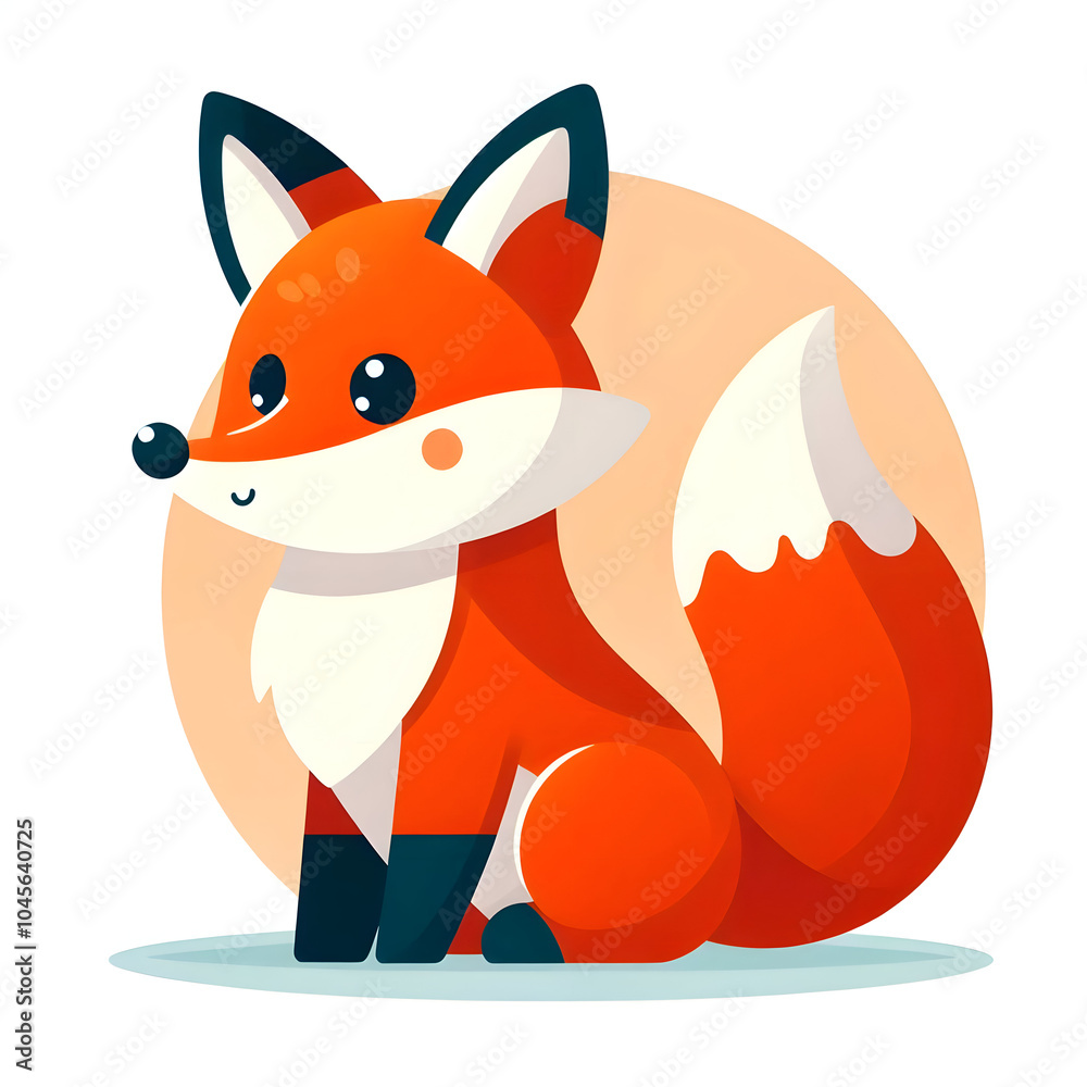 illustration of a fox in flat design style illustration of a fox in flat design style