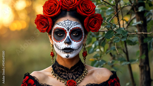Festive Mexico's Day of the Dead Banner Vibrant Cultural Art suitable for business background, posters, wallpapers, banners, greeting cards, and advertising for business entities or brands.