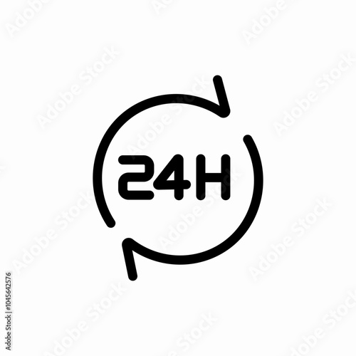 24 hour service icon sign vector