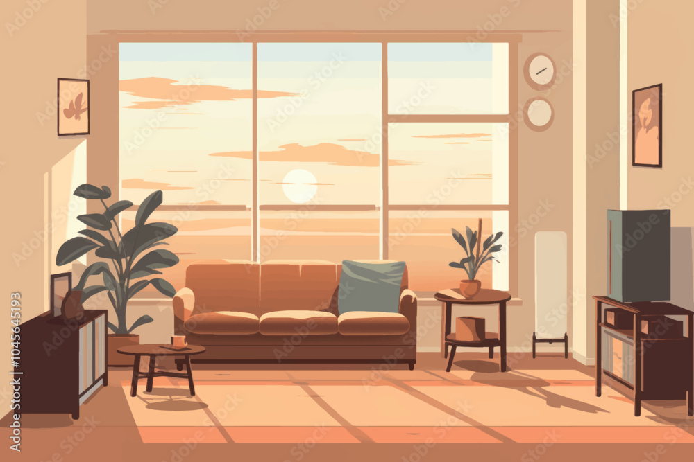 Obraz premium Cozy modern living room interior