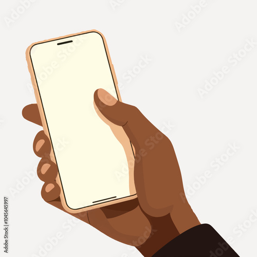 Hand holding smartphone illustration