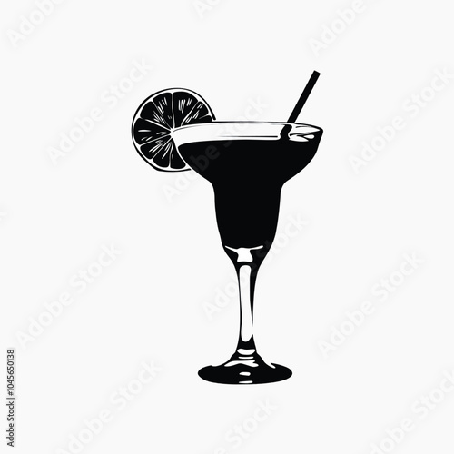 Classic cocktail with lime garnish