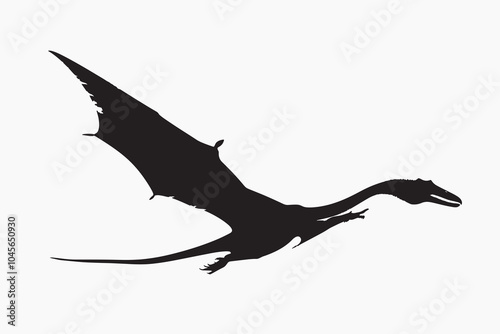 Flying dinosaur silhouette illustration