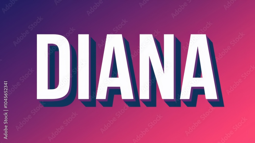 Modern Typography: Bold 'DIANA' Text on a Gradient Background for Branding and Marketing Uses Modern Typography: Bold 'DIANA' Text on a Gradient Background for Branding and Marketing Uses