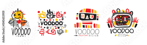 Voodoo Original Design Colorful Logo Collection Vector Set