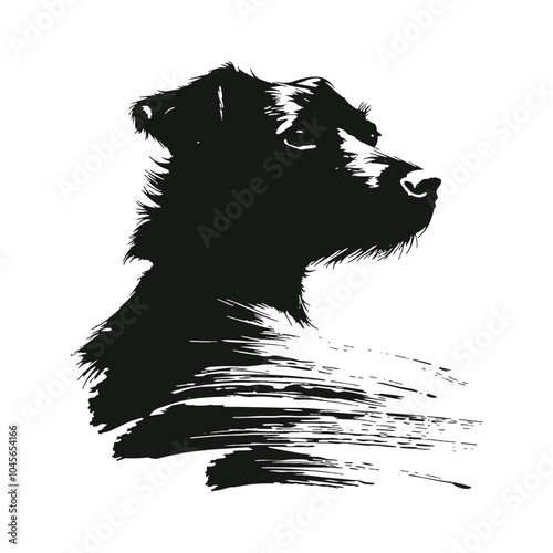 Artistic dog silhouette sketch