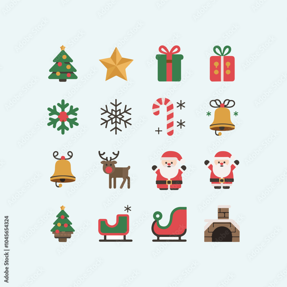 Fototapeta premium set of Christmas elements design
