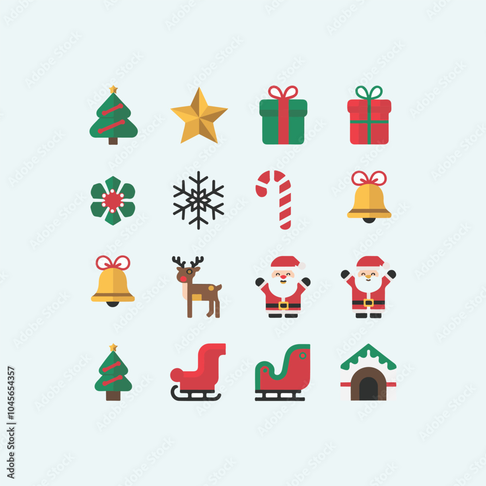 Christmas icons set logo design Christmas icons set logo design