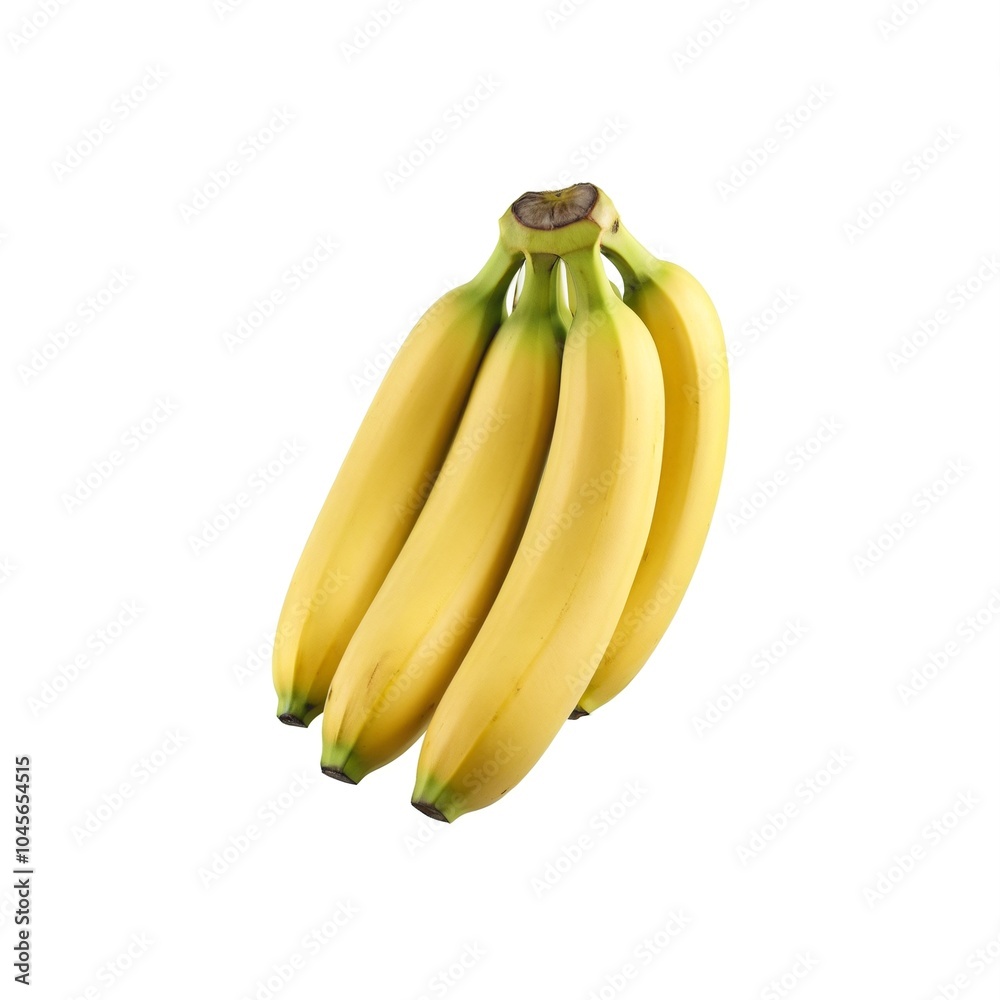 Close-up of Fresh Yellow Cavendish Bananas on a White Background Close-up of Fresh Yellow Cavendish Bananas on a White Background