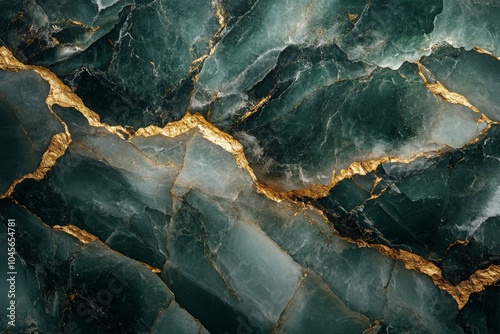 Elegant green marble texture with golden veins displayed in a natural stone format