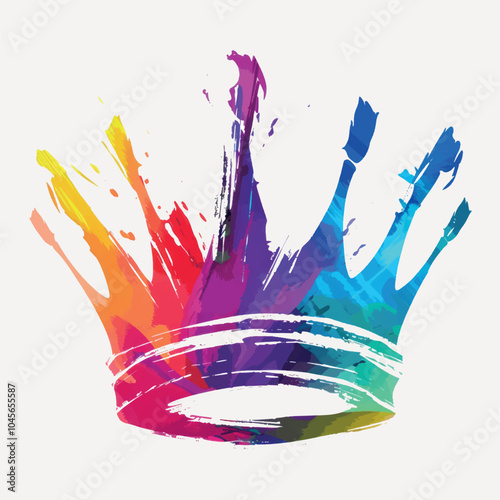 Colorful abstract crown art