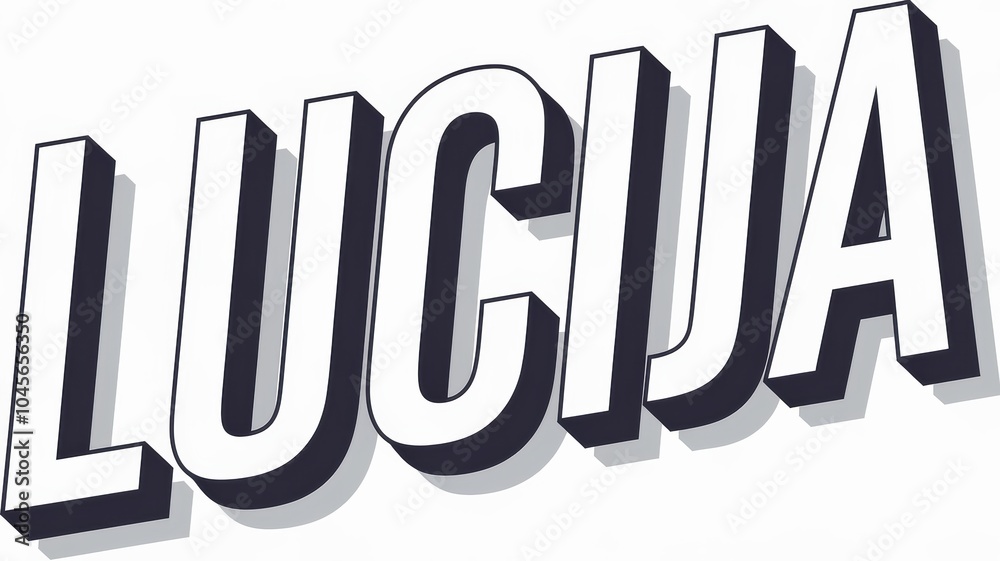 Bold Typography: 'Lucija' in Black and White with a Modern Style, Ideal for Graphic Design Projects Bold Typography: 'Lucija' in Black and White with a Modern Style, Ideal for Graphic Design Projects