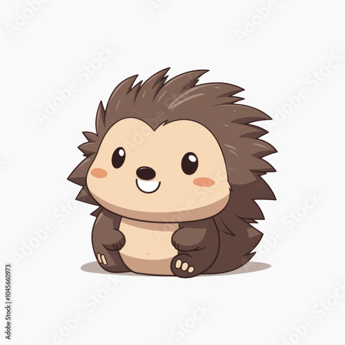 Cute cartoon hedgehog illustration