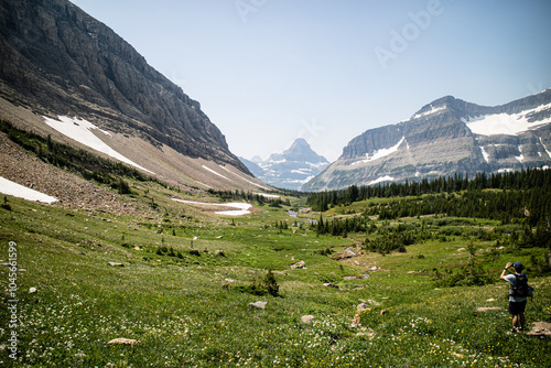 Siyeh bend from the Siyeh Pass Trail at Glacier national park, Montana, USA. photo