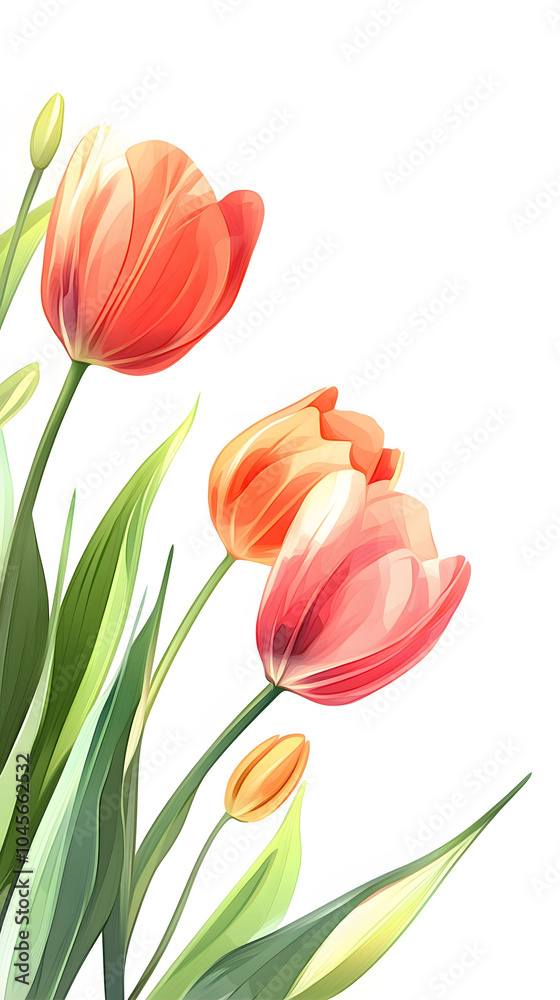 Vibrant tulip blossoms Vibrant tulip blossoms