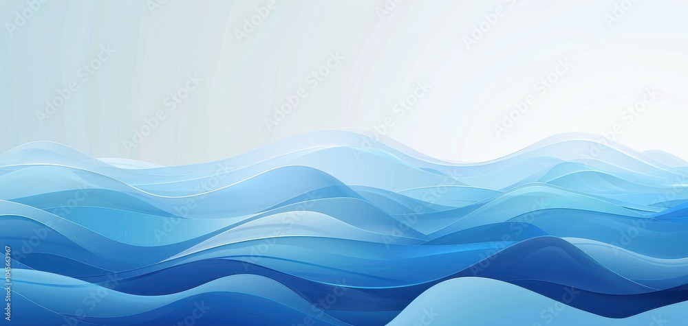 Fototapeta premium Abstract Minimalist Blue Ocean Waves – Flowing Layers of Serenity in Nature