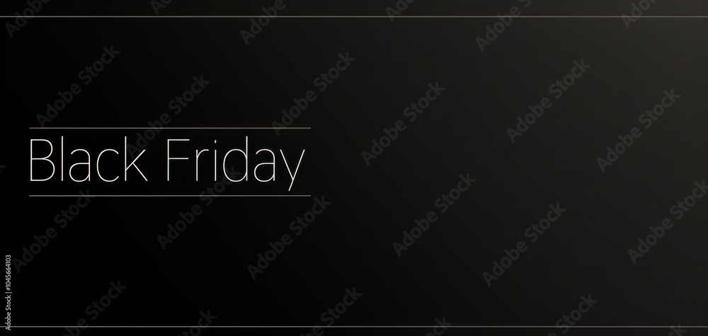 Minimalist Black Friday Banner with Elegant Text on Black Background Minimalist Black Friday Banner with Elegant Text on Black Background
