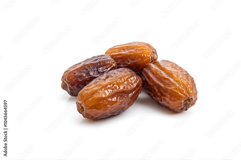 Fresh Deglet Noor Dates on a White Background Fresh Deglet Noor Dates on a White Background