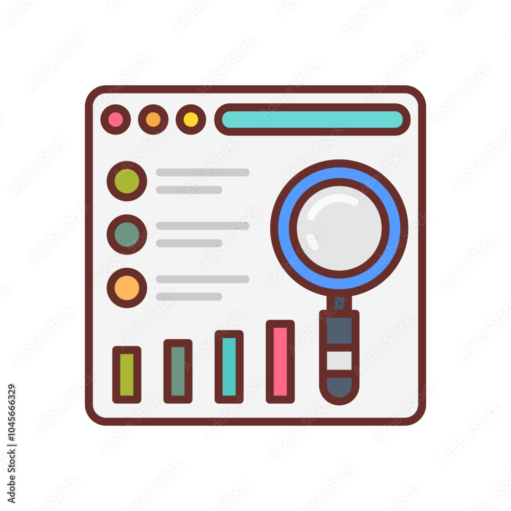 Data Research Filled Icons , Vector illustration