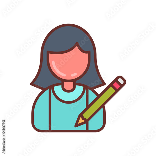 Copy Writer Filled Icons , Vector illustration