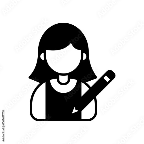 Copy Writer Glyph Icon, Vector illustration